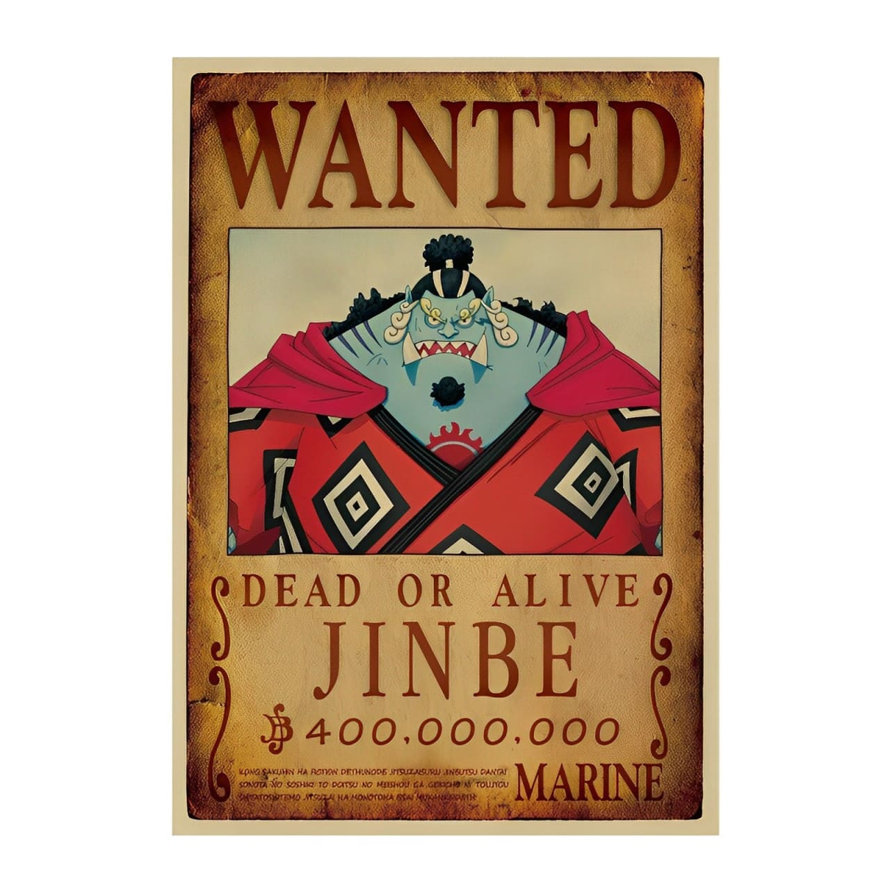 affiche wanted avis de recherche jinbe one piece