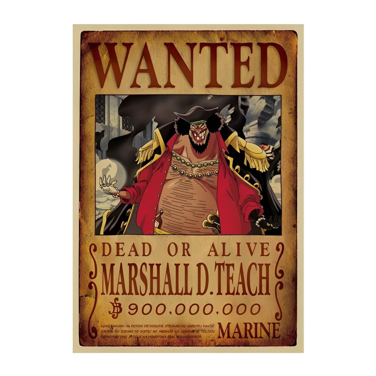 affiche wanted avis de recherche marshall d teach one piece