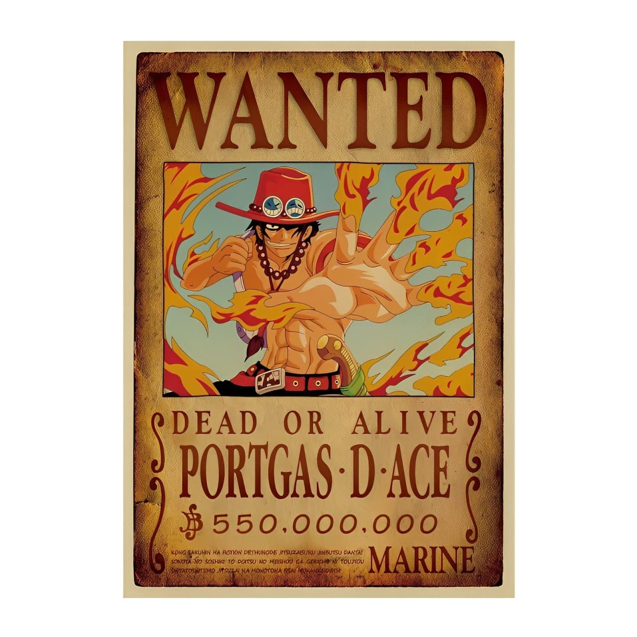 affiche wanted avis de recherche portgas d ace one piece