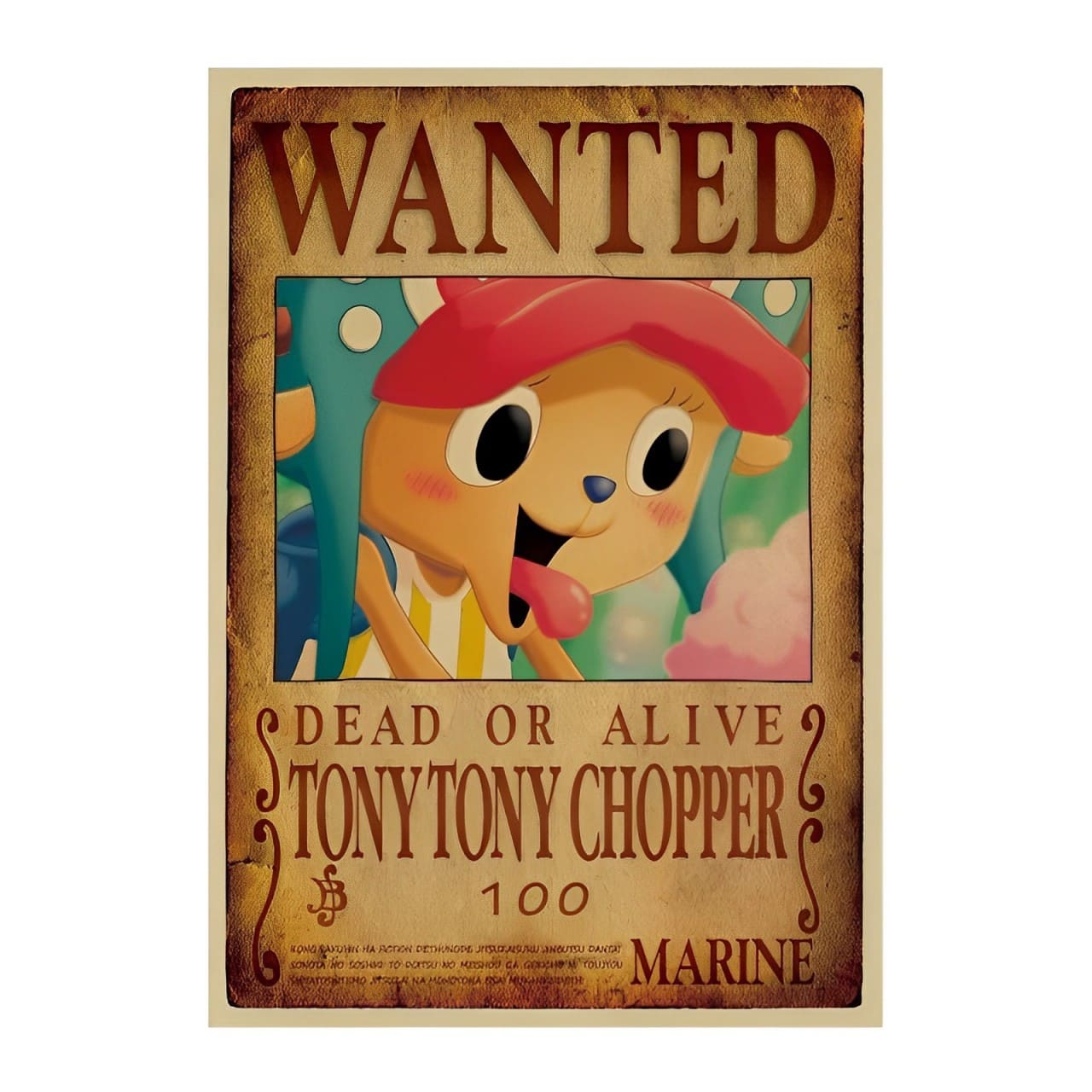 affiche wanted avis de recherche tony tony chopper one piece