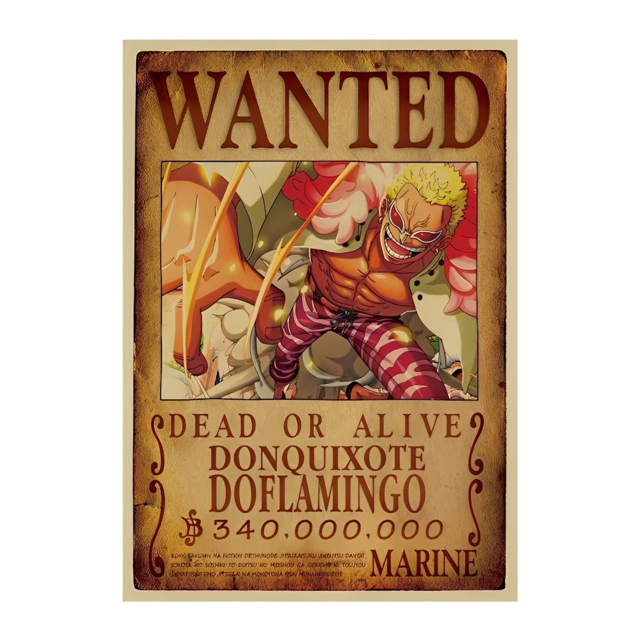 affiche wanted avis de recherche donquixote doflamingo one piece