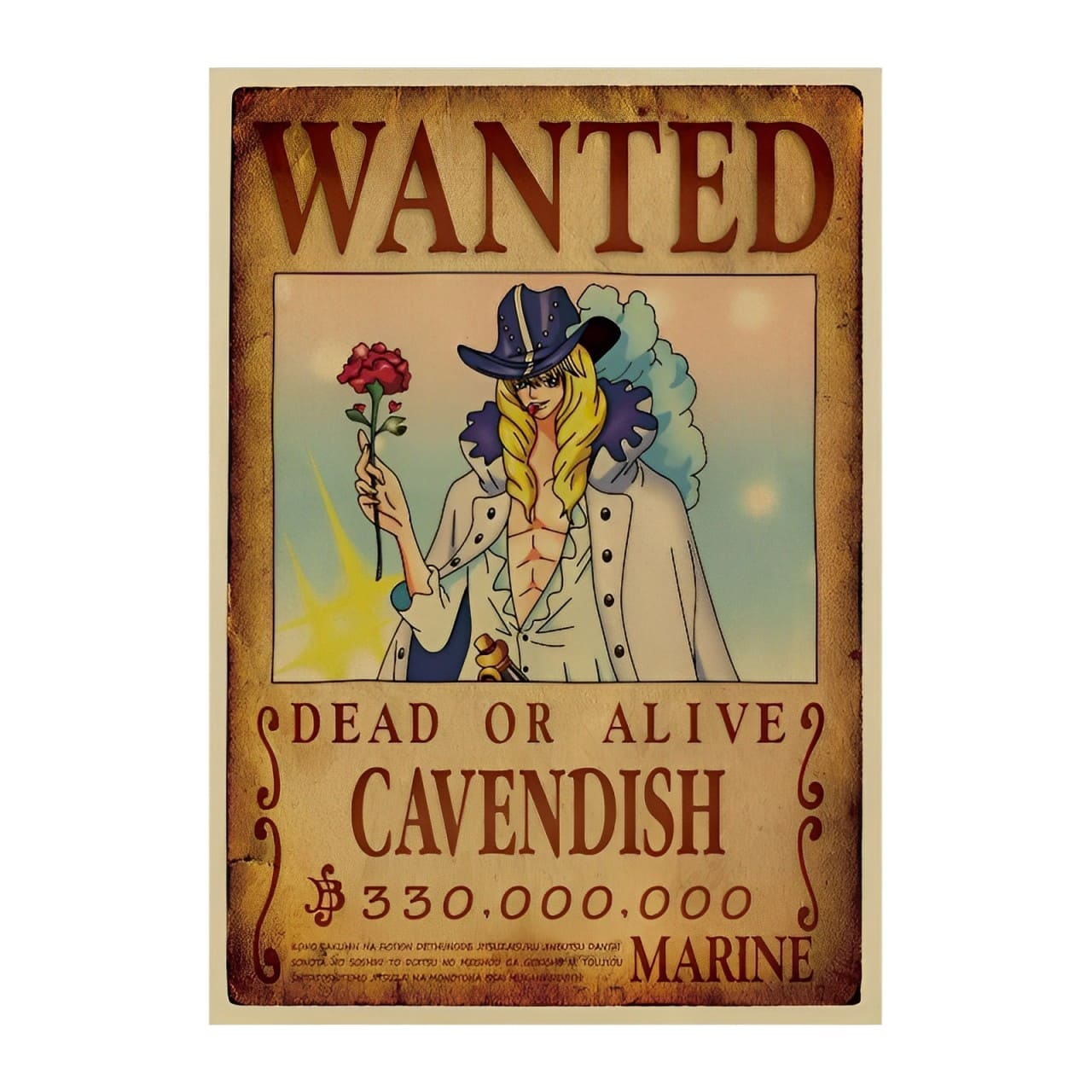 affiche wanted avis de recherche cavendish one piece