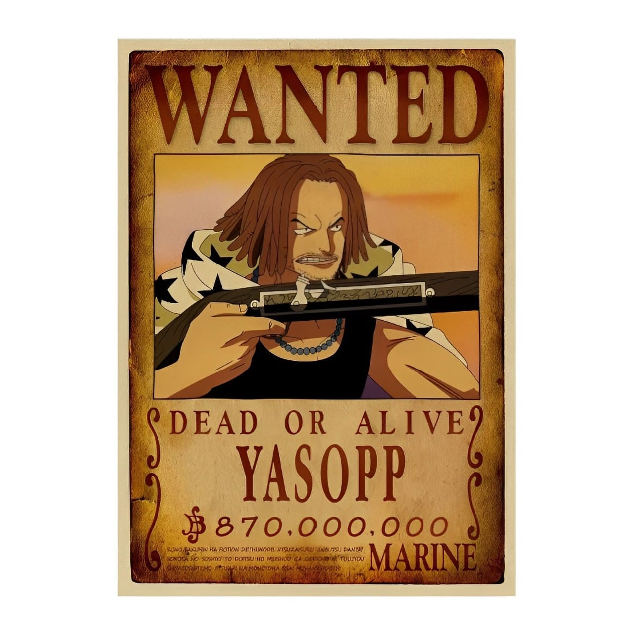 affiche wanted avis de recherche yasopp one piece