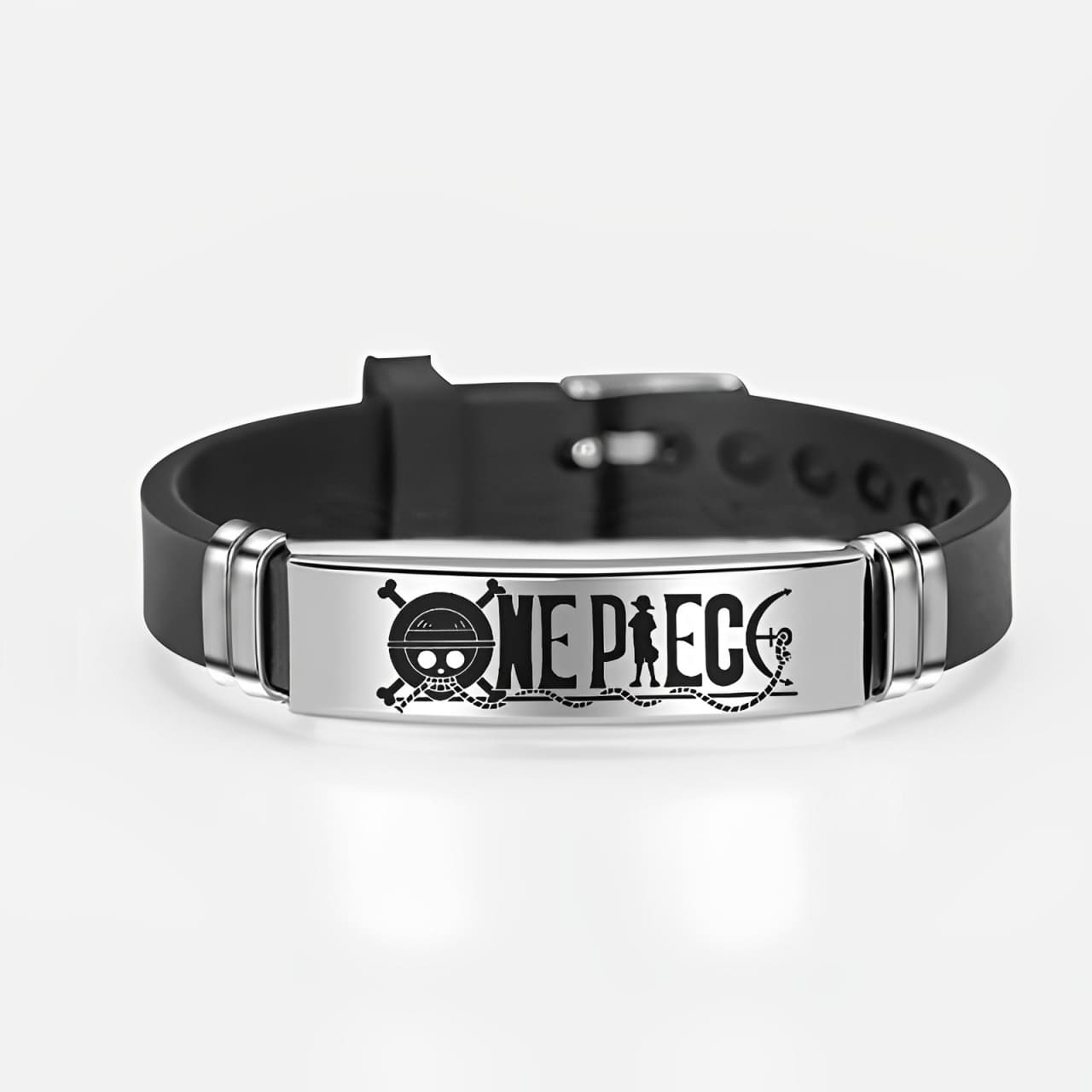 bracelet one piece silisteel jolly roger luffy