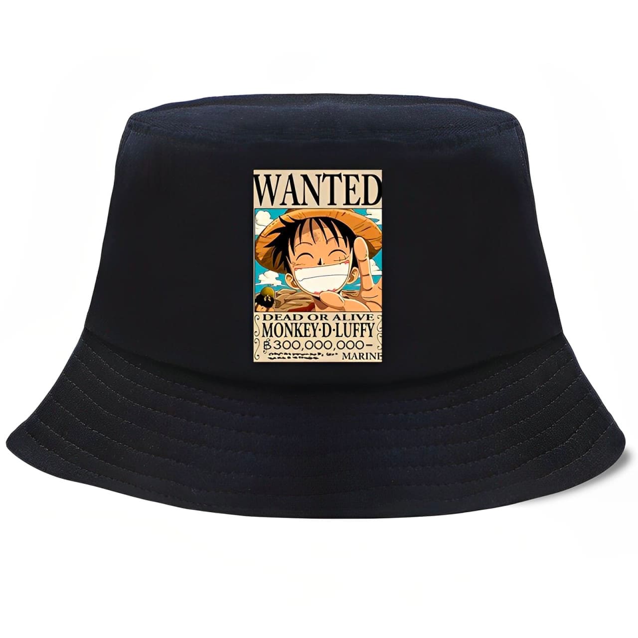 bob one piece affiche wanted luffy noir