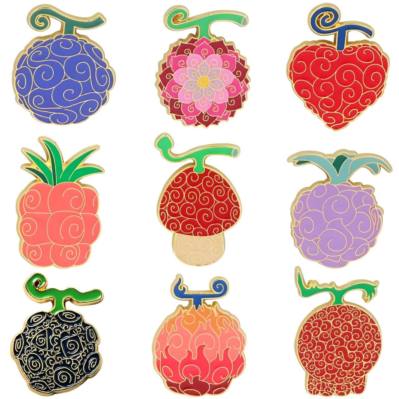 broches one piece devil fruits gold
