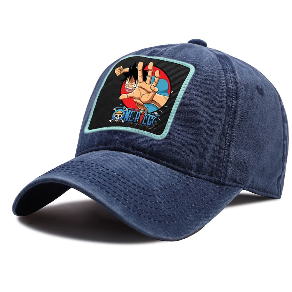 casquette one piece luffy attaque bleu marine