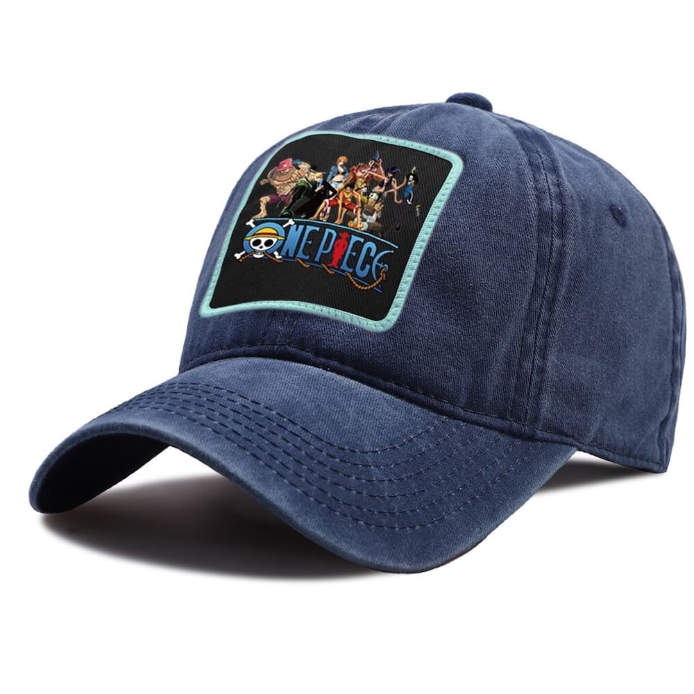 casquette one piece strawhat crew bleu marine