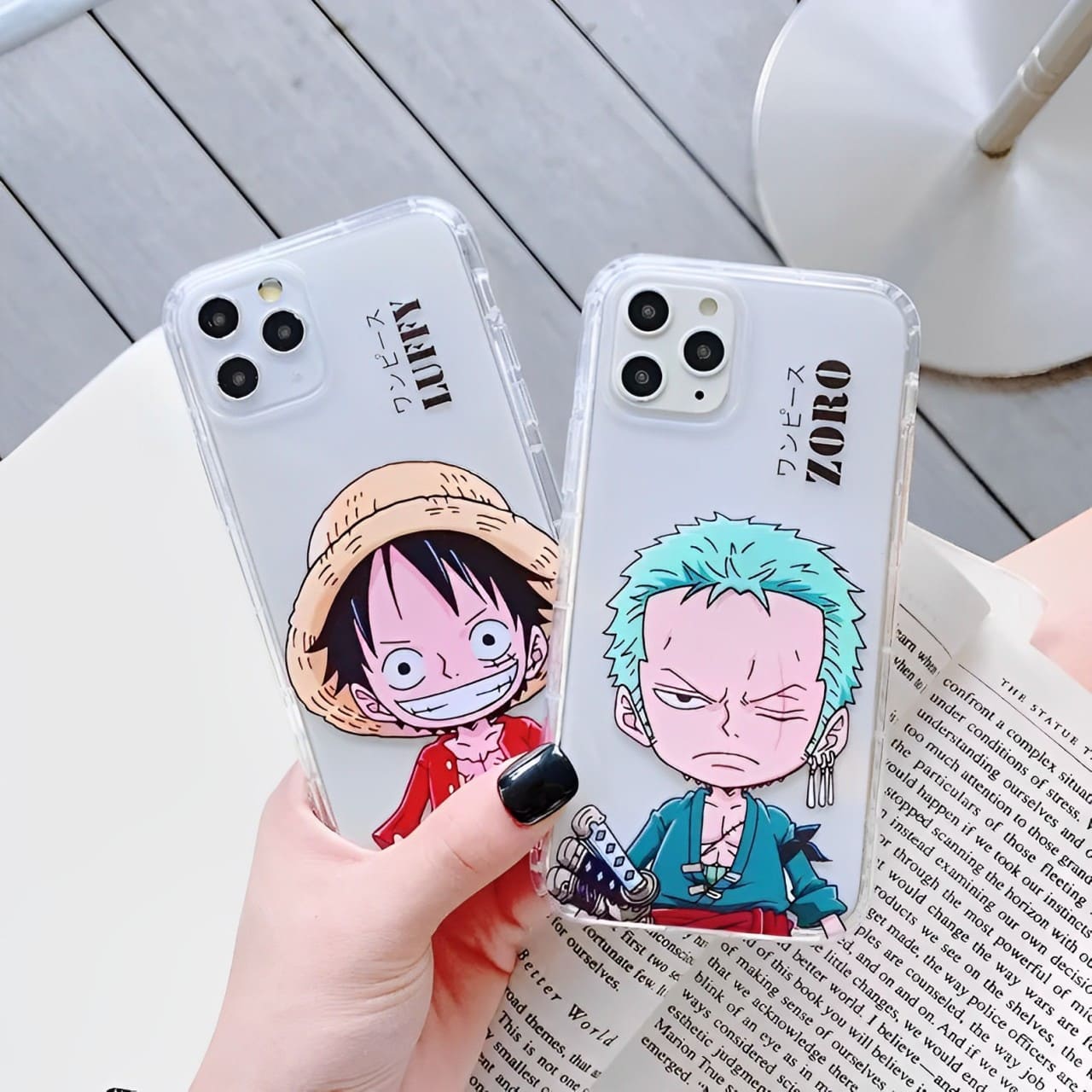 coque iphone one piece clear kids luffy zoro 1
