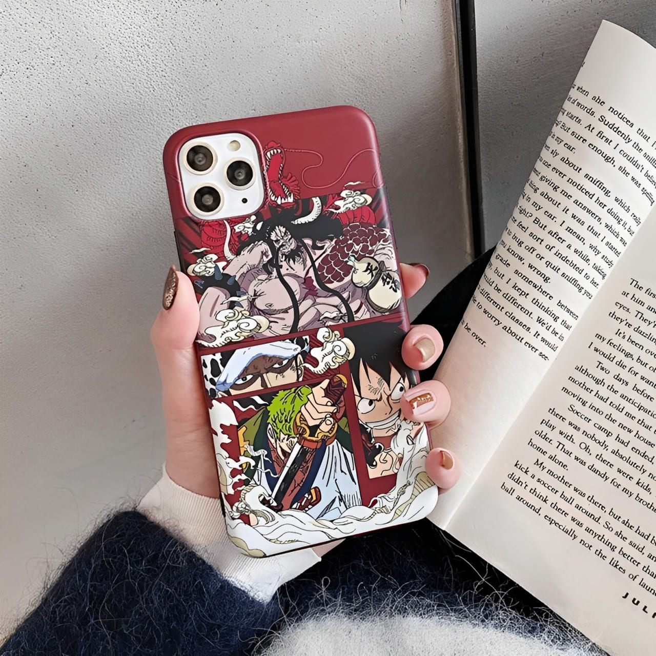 coque iphone one piece kaido trio 5