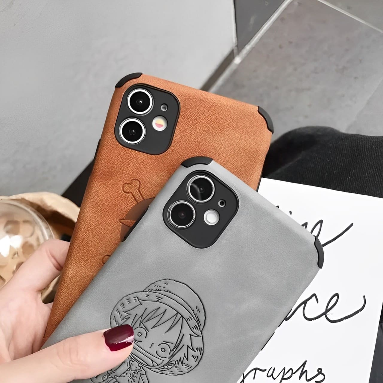 coque iphone one piece leather cuir 2