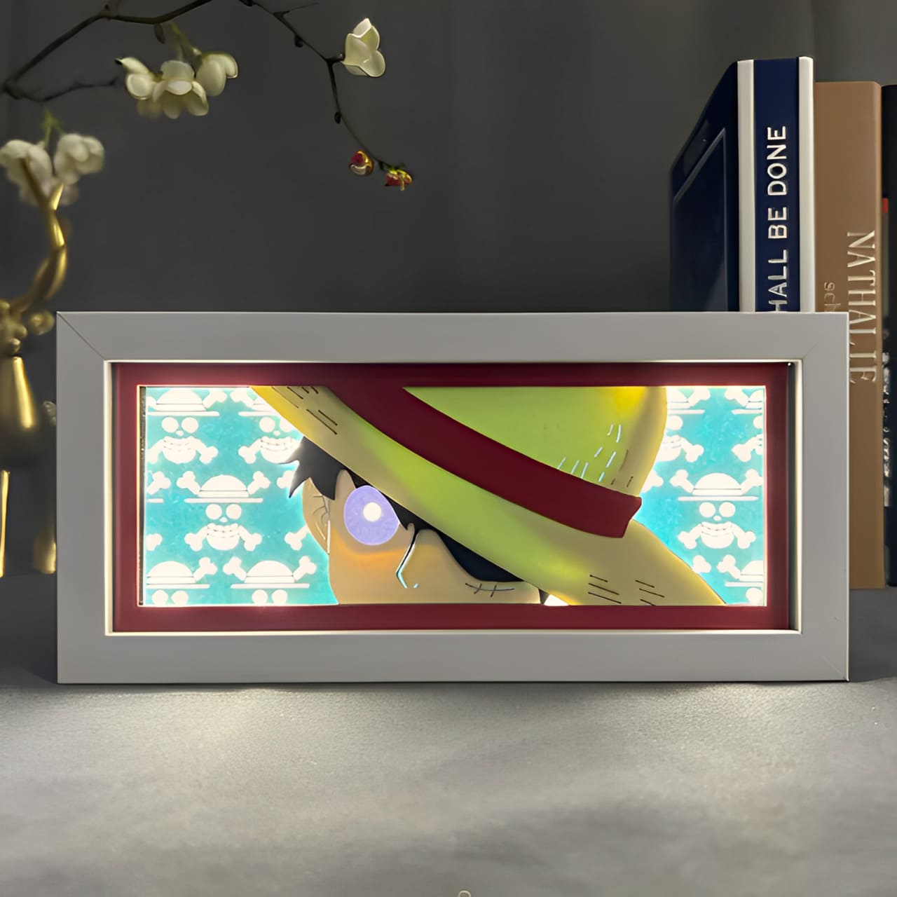 cadre lampe 3d one piece luffy