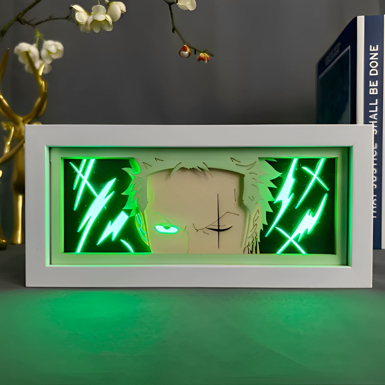 cadre lampe 3d one piece zoro