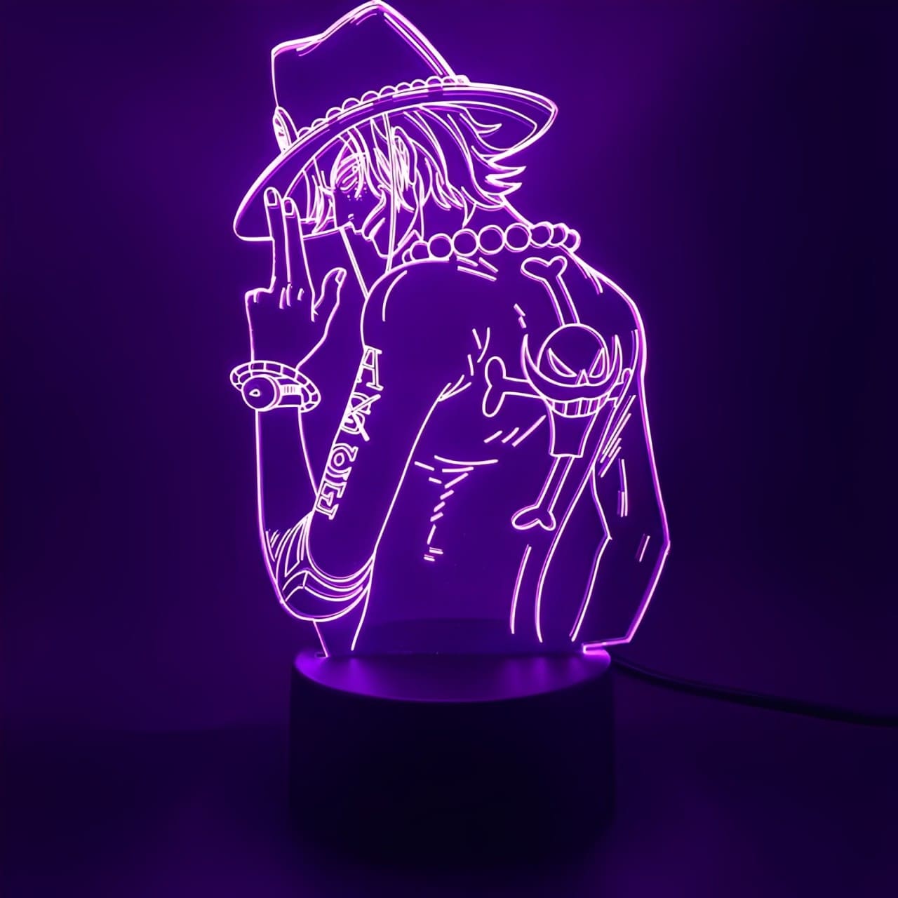 lampe 3d one piece portgas ace violet 2