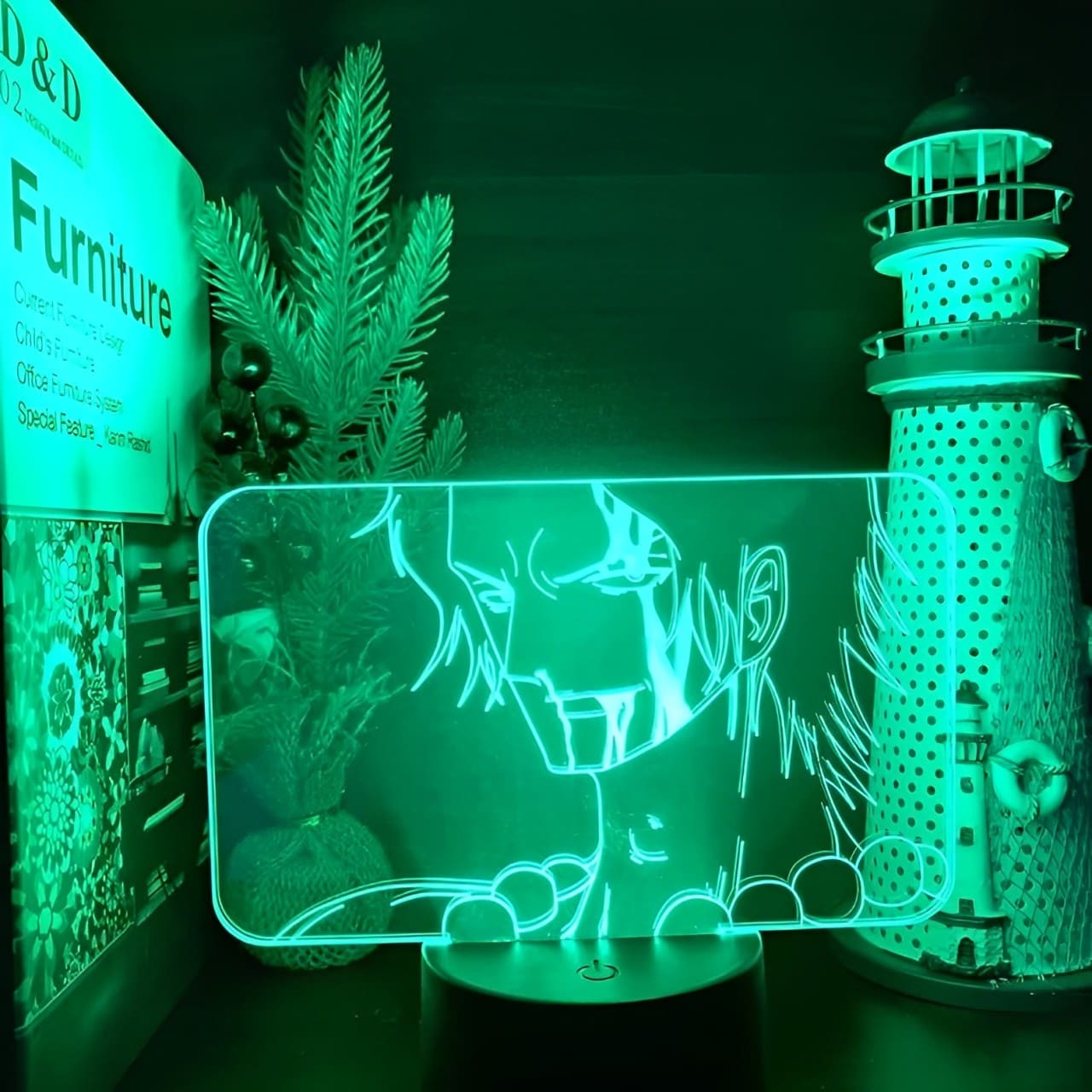 lampe 3d one piece portgas ace visage face 1