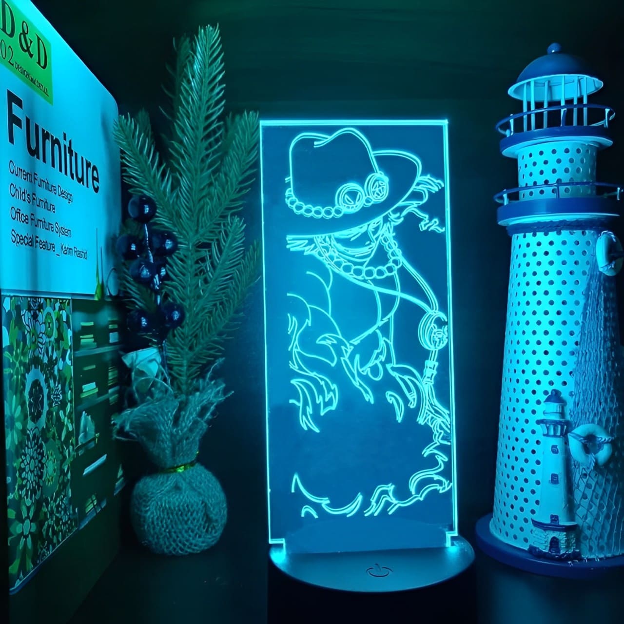lampe 3d one piece portgas ace fire 3