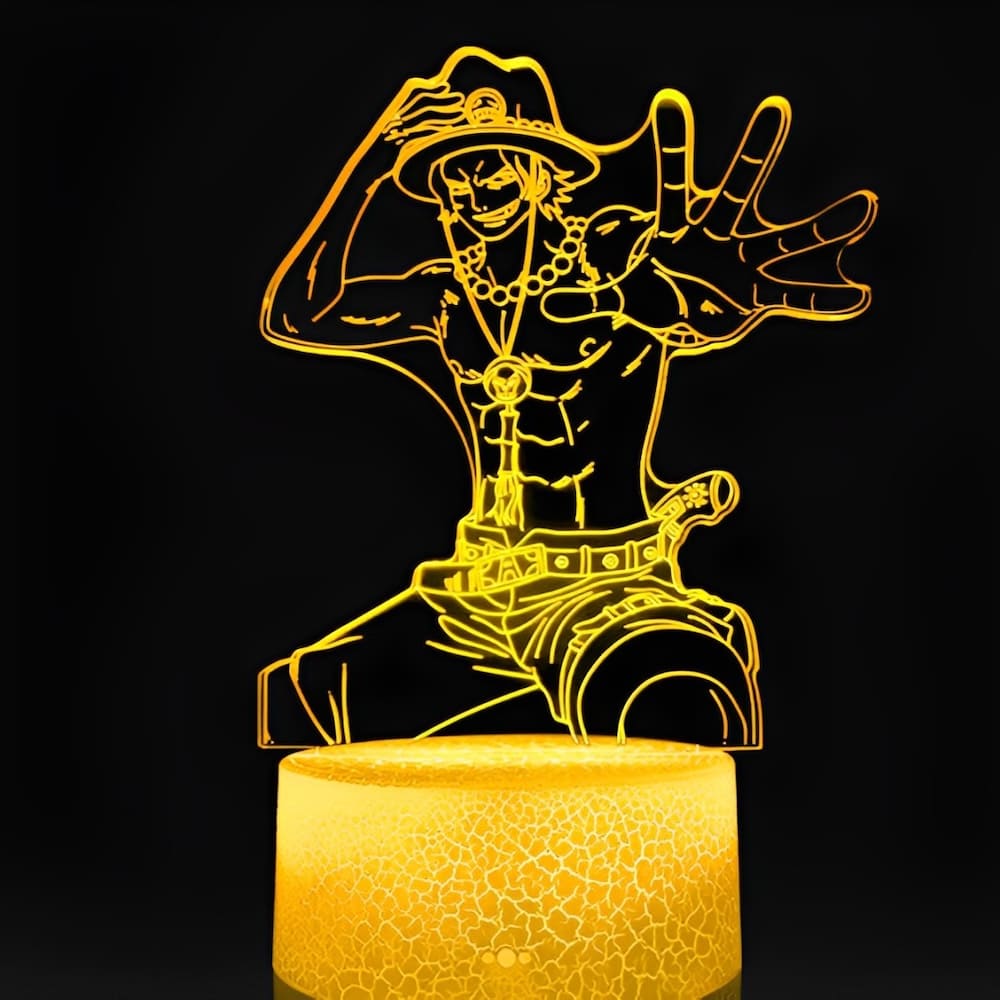 lampe 3d one piece ace hand yellow