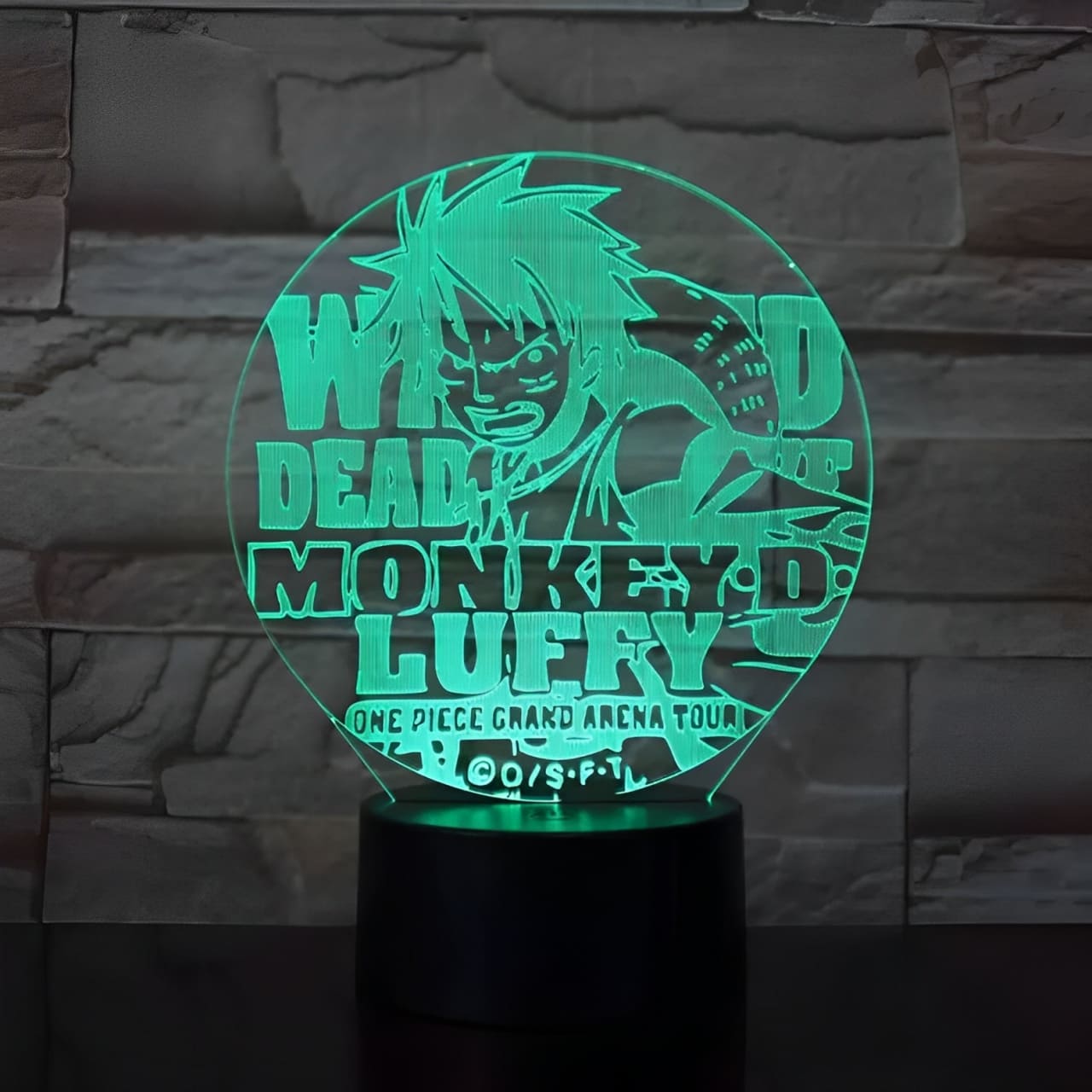 lampe 3d one piece luffy arena tour vert