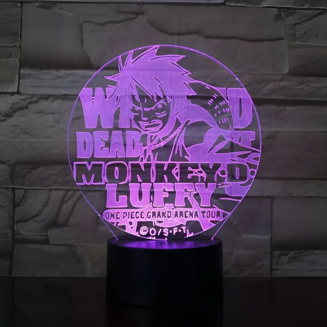 lampe 3d one piece luffy arena tour violet