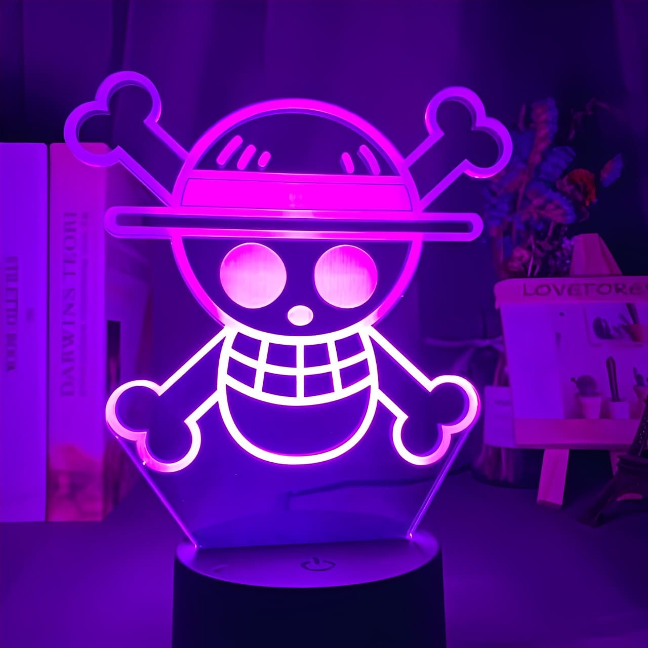 lampe 3d one piece logo violet