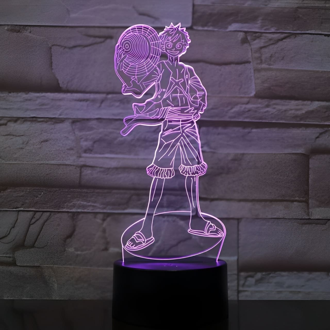 lampe 3d one piece monkey luffy violet