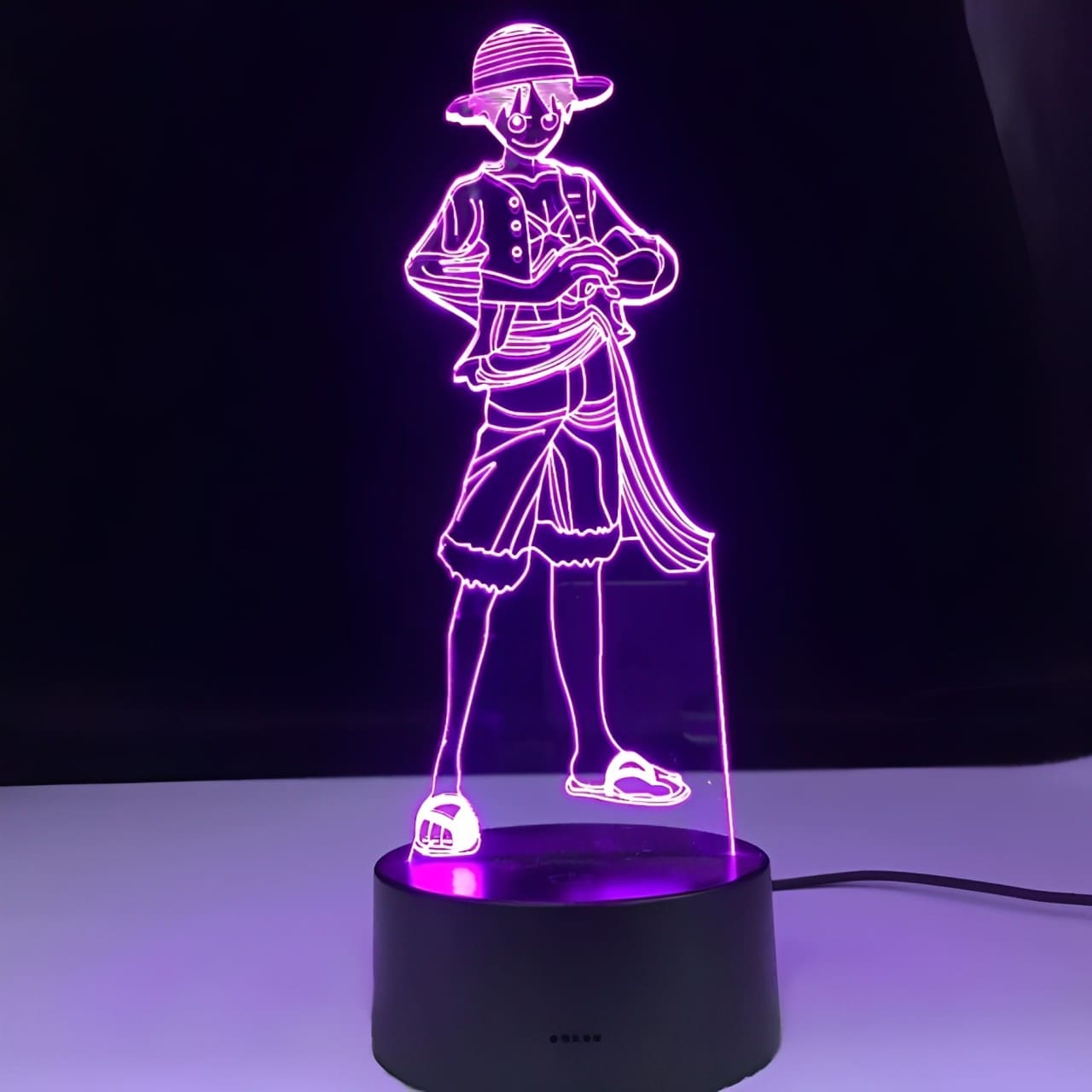 lampe 3d one piece monkey luffy 2 violet
