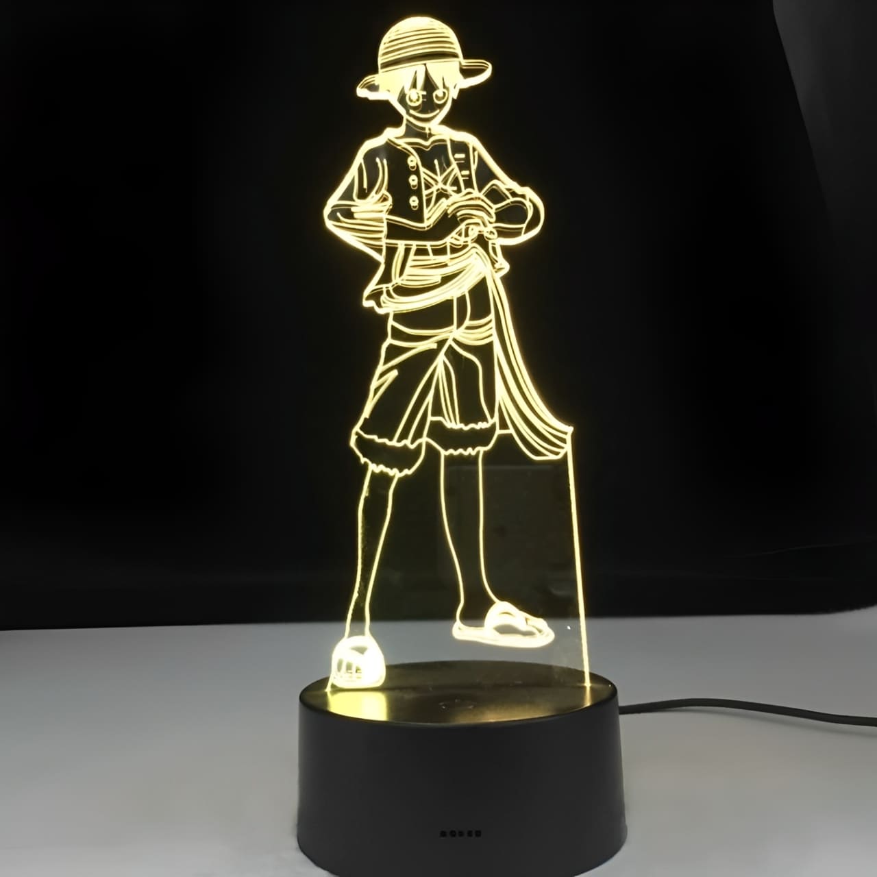 lampe 3d one piece monkey luffy 2 jaune