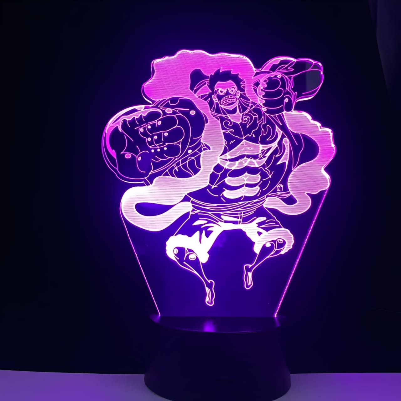 lampe 3d one piece monkey luffy gear 4 violet