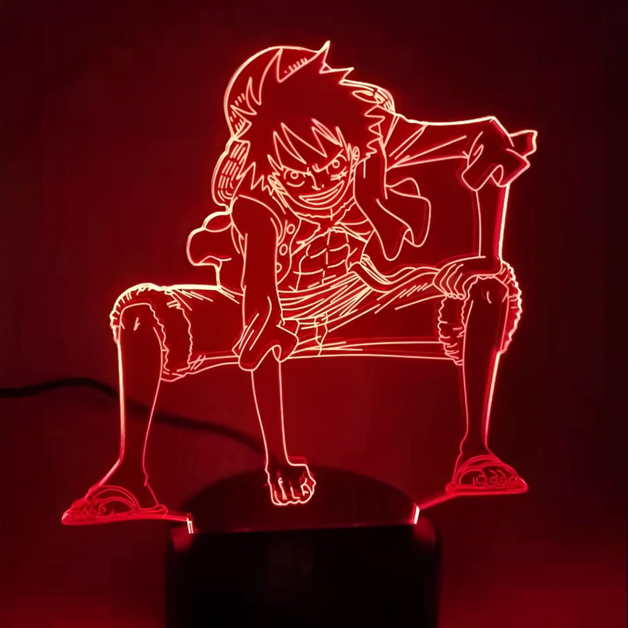 lampe 3d one piece monkey luffy haki rouge
