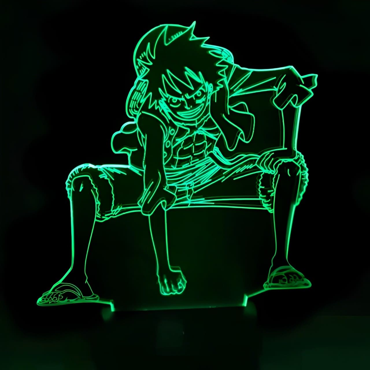 lampe 3d one piece monkey luffy haki vert 2