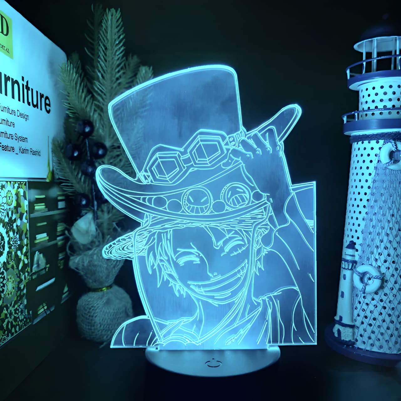 lampe 3d one piece luffy hats 5