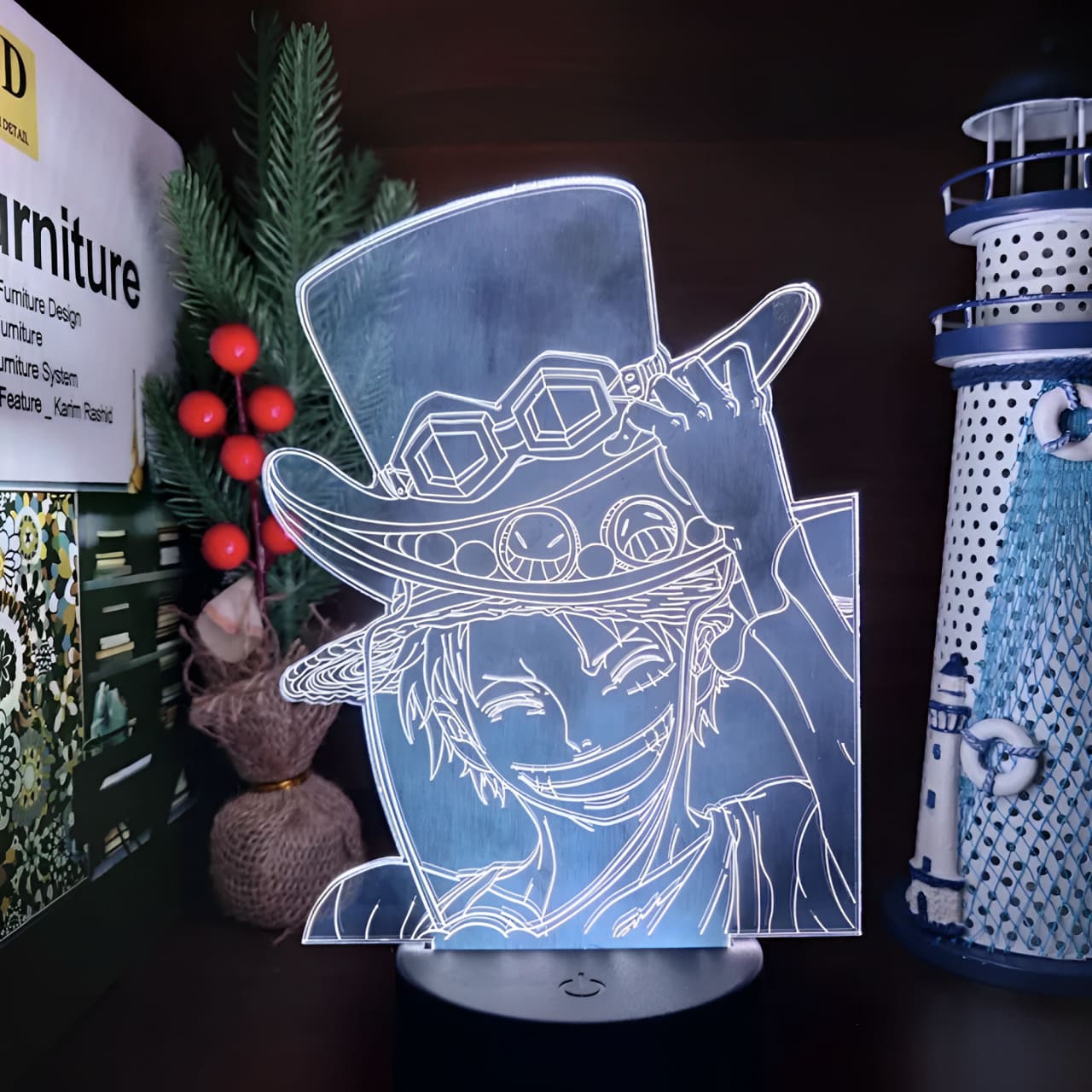 lampe 3d one piece luffy hats 4