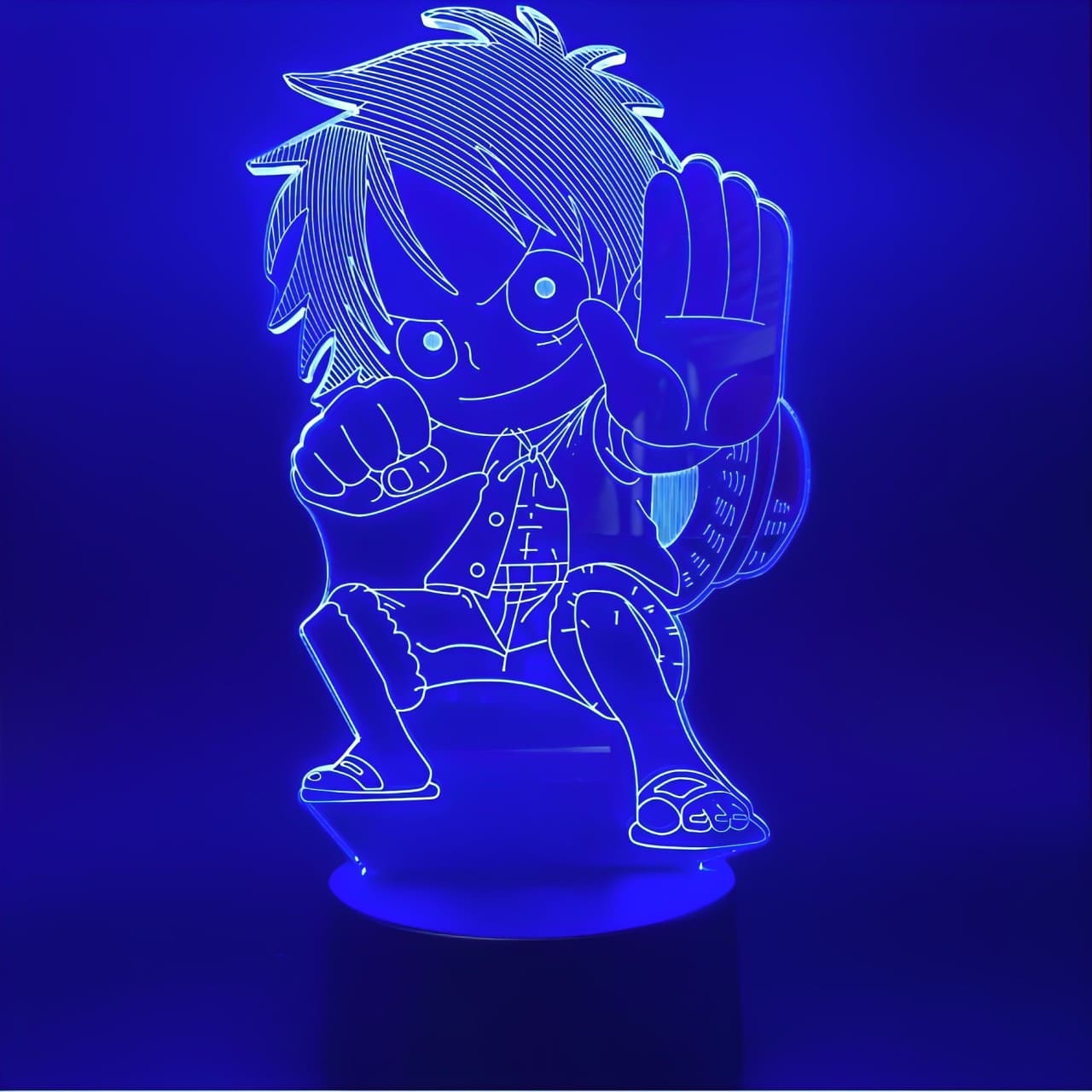 lampe 3d one piece monkey luffy kid bleu