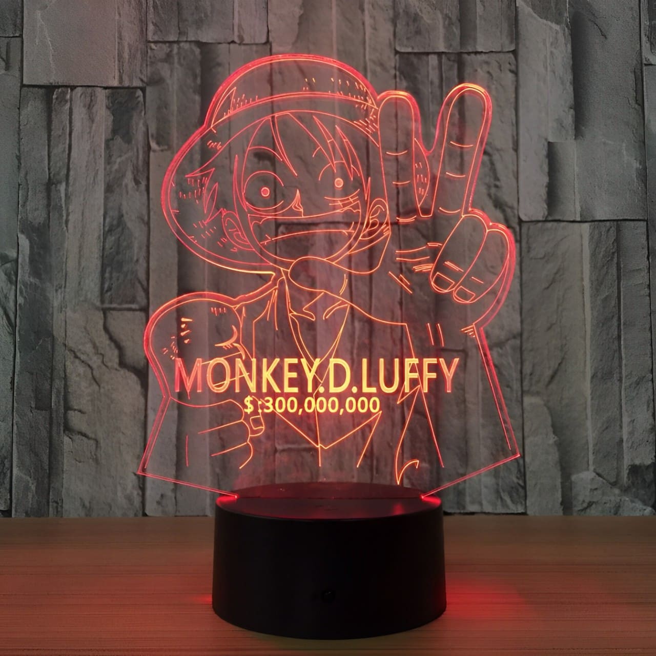 lampe 3d one piece monkey luffy prime rouge