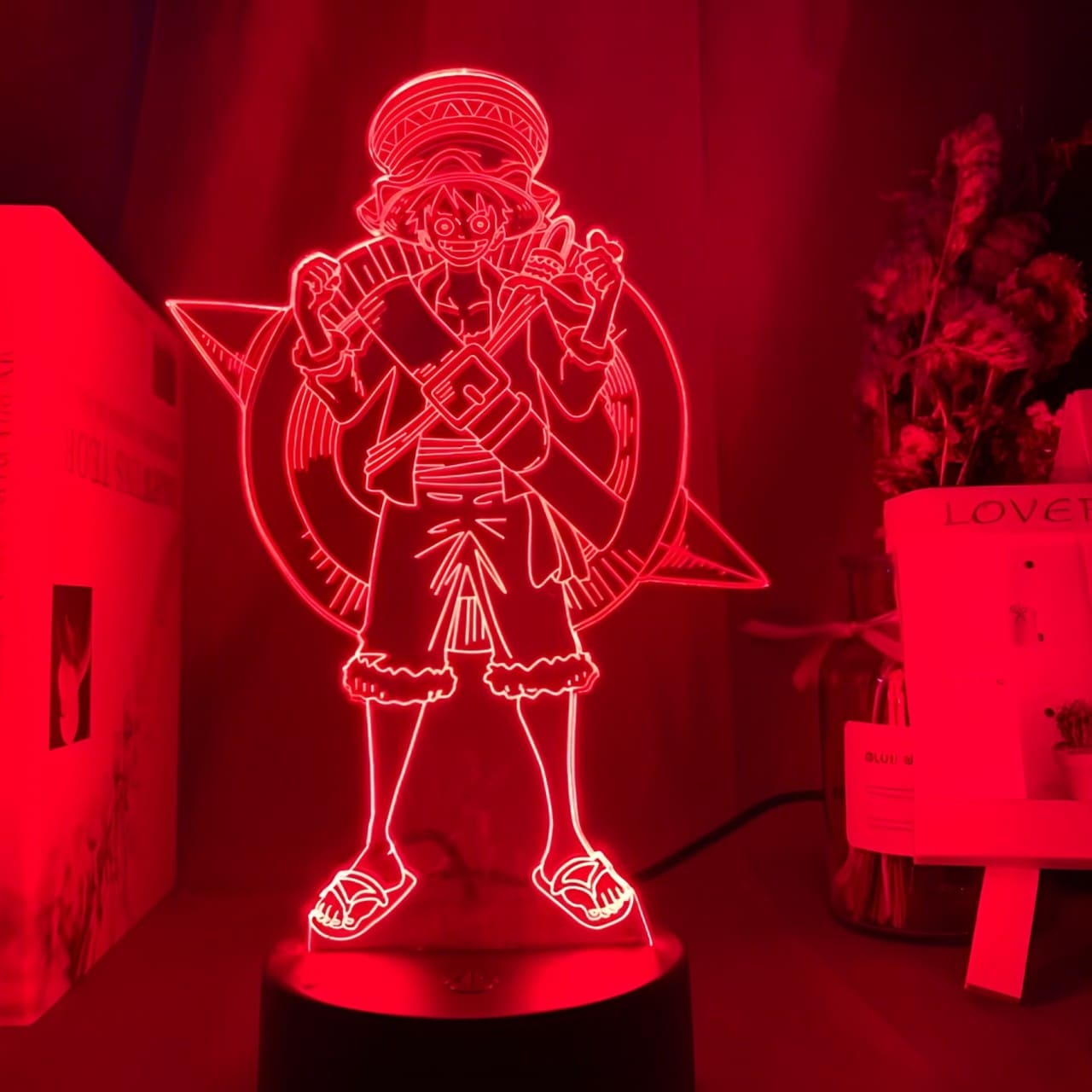 lampe 3d one piece luffy stampede rouge
