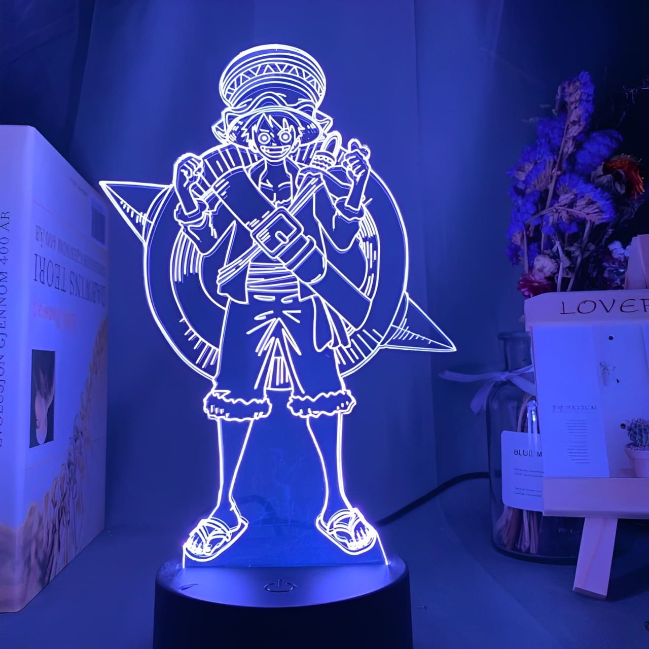 lampe 3d one piece luffy stampede bleu 2