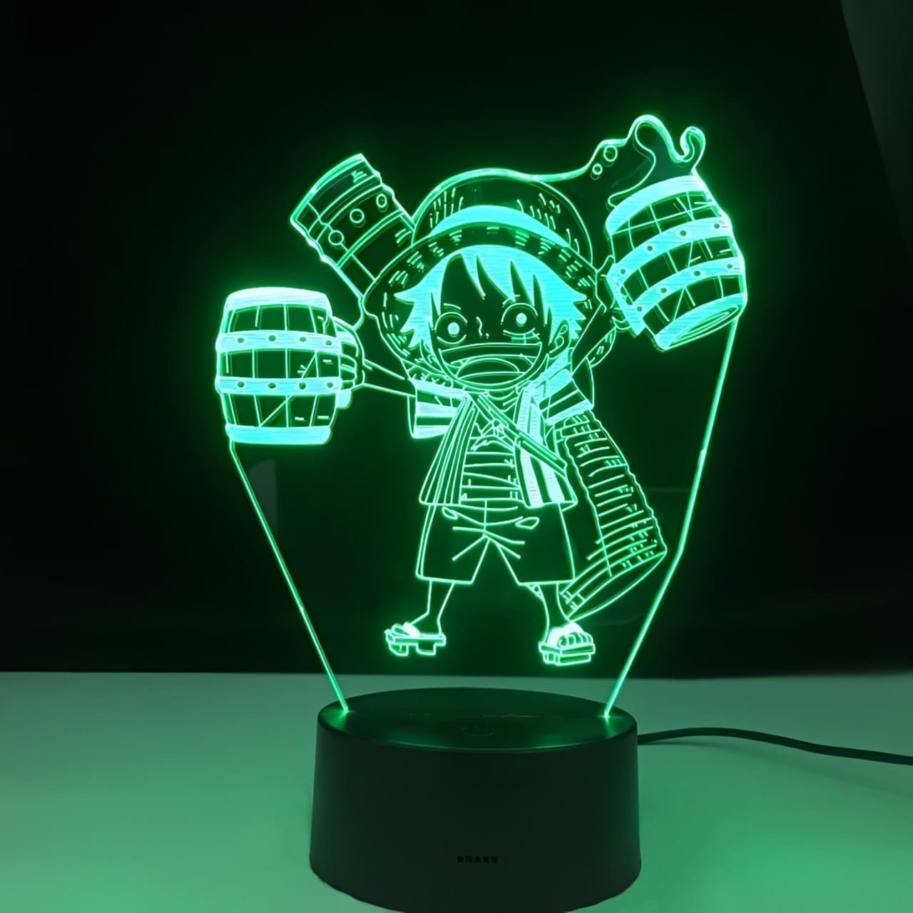 lampe 3d one piece mini monkey luffy vert