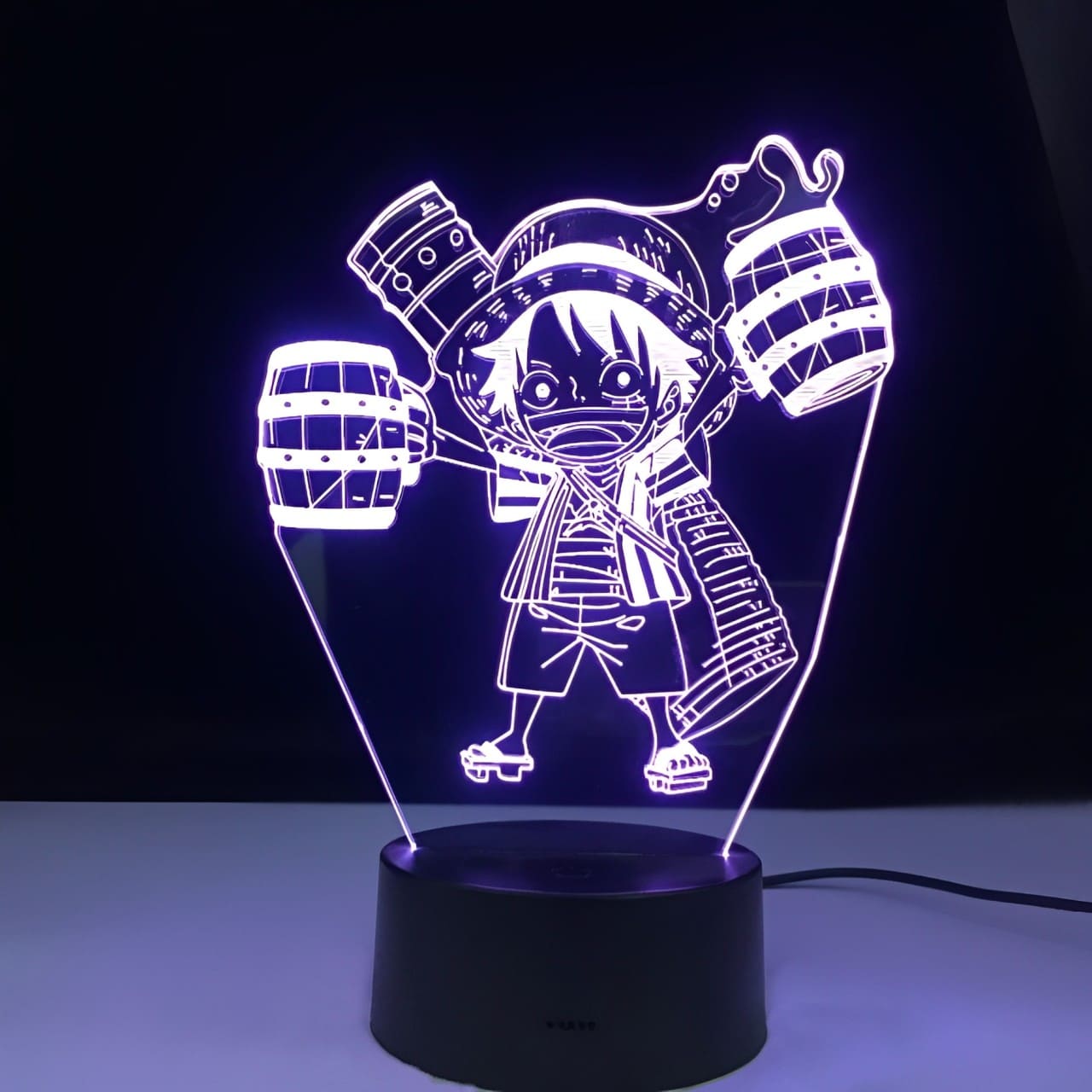 lampe 3d one piece mini monkey luffy bleu 2