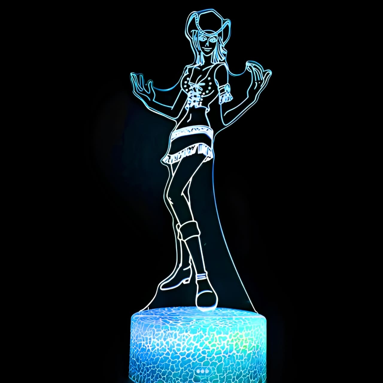 lampe 3d one piece miss all sunday blue