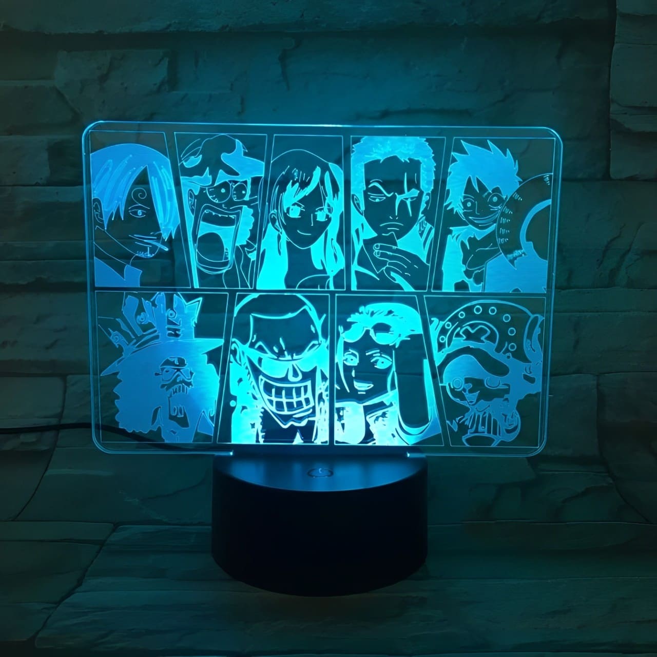 lampe 3d one piece mugiwara bleu