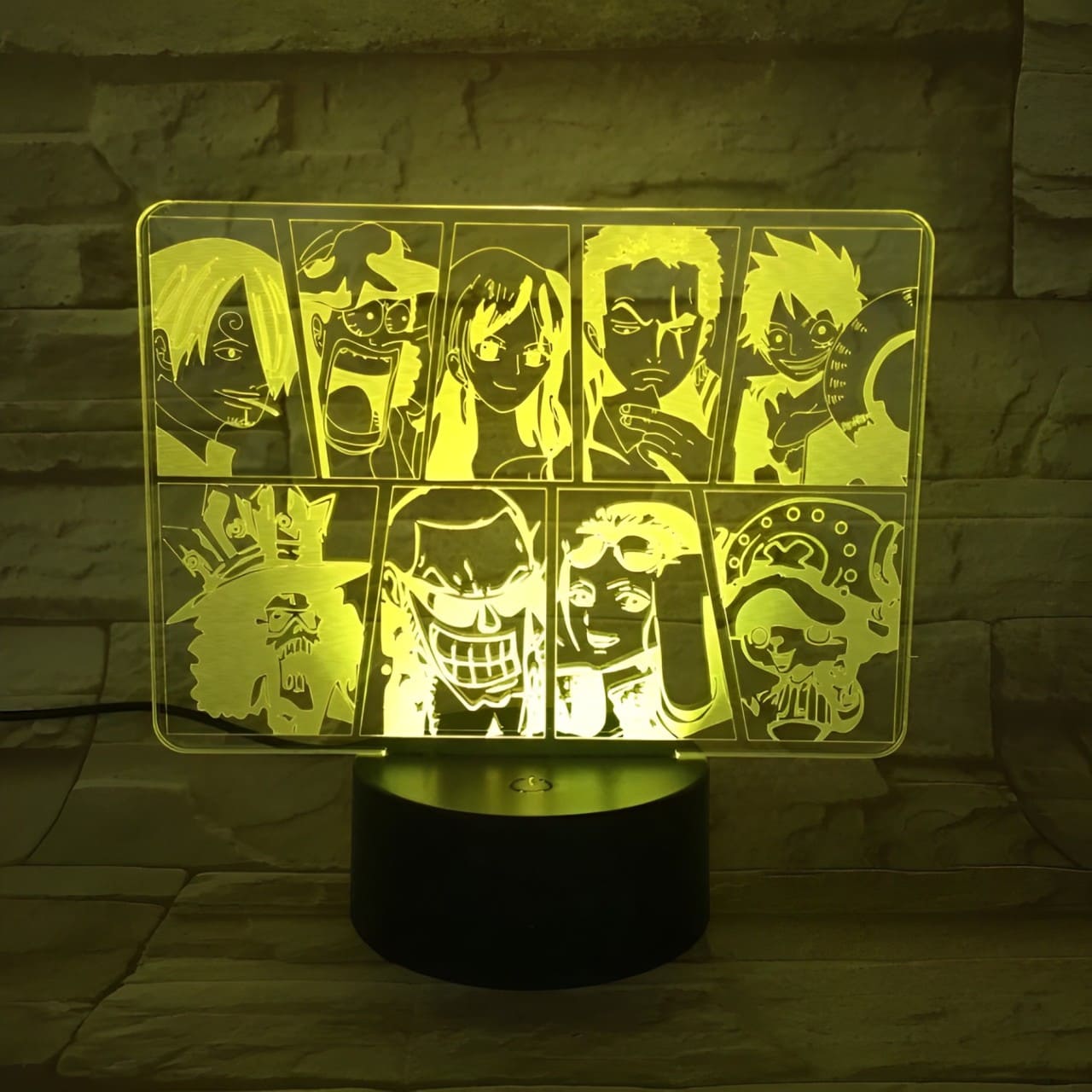 lampe 3d one piece mugiwara jaune