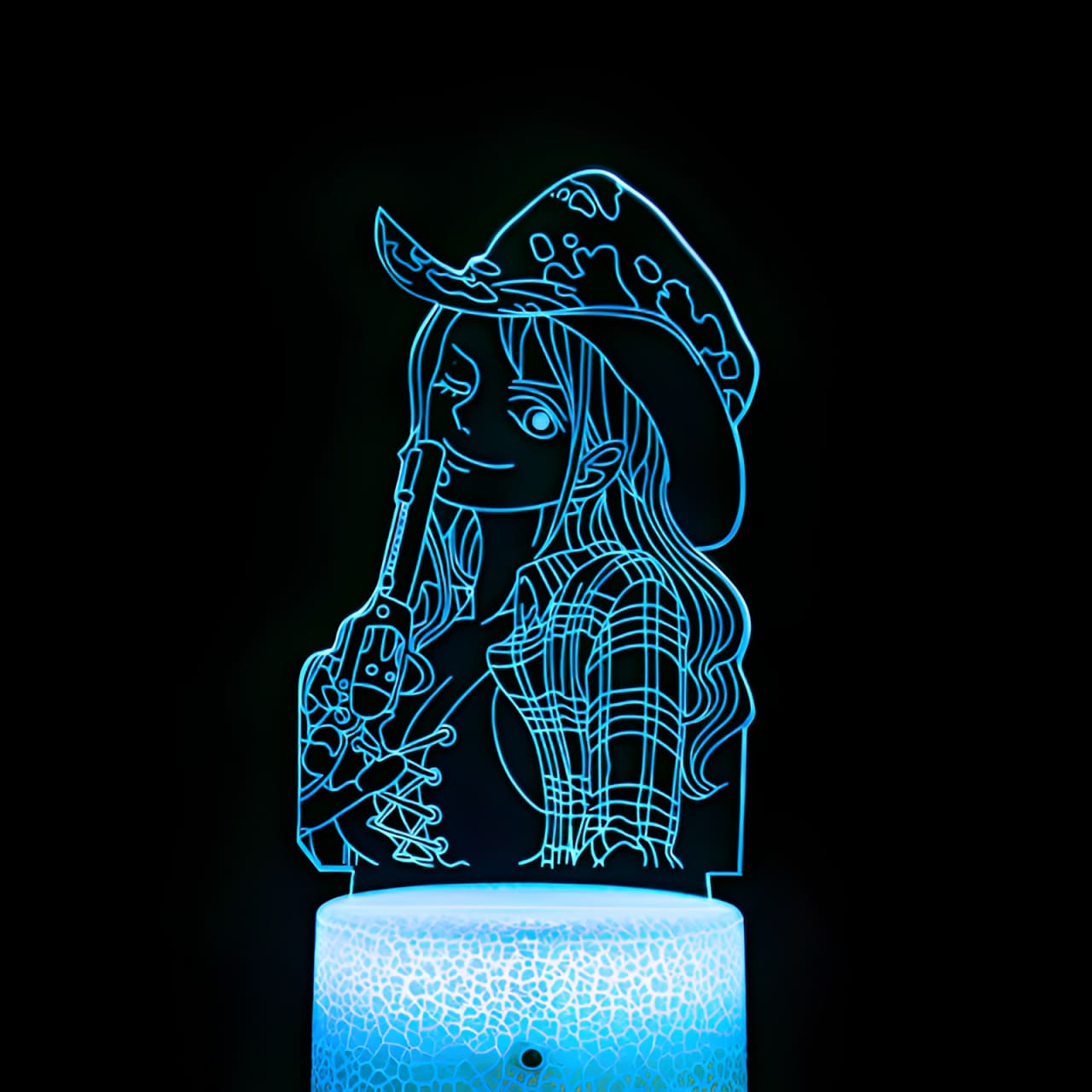 lampe 3d one piece robin pistol blue 2
