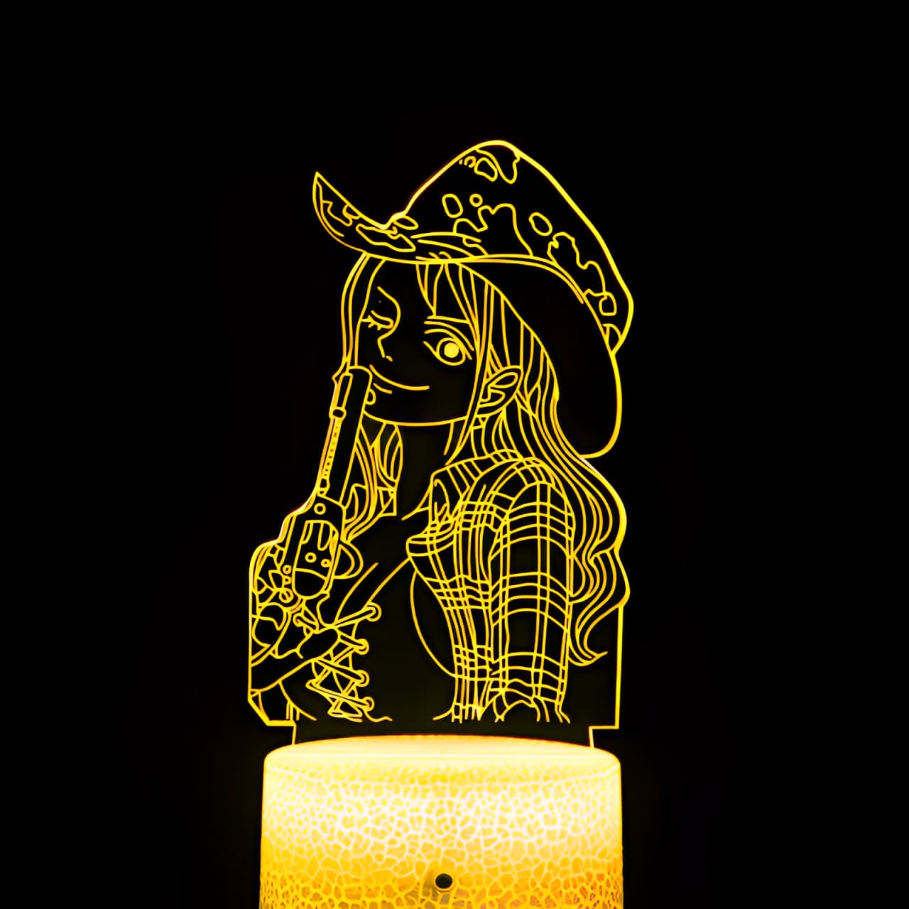 lampe 3d one piece robin pistol yellow