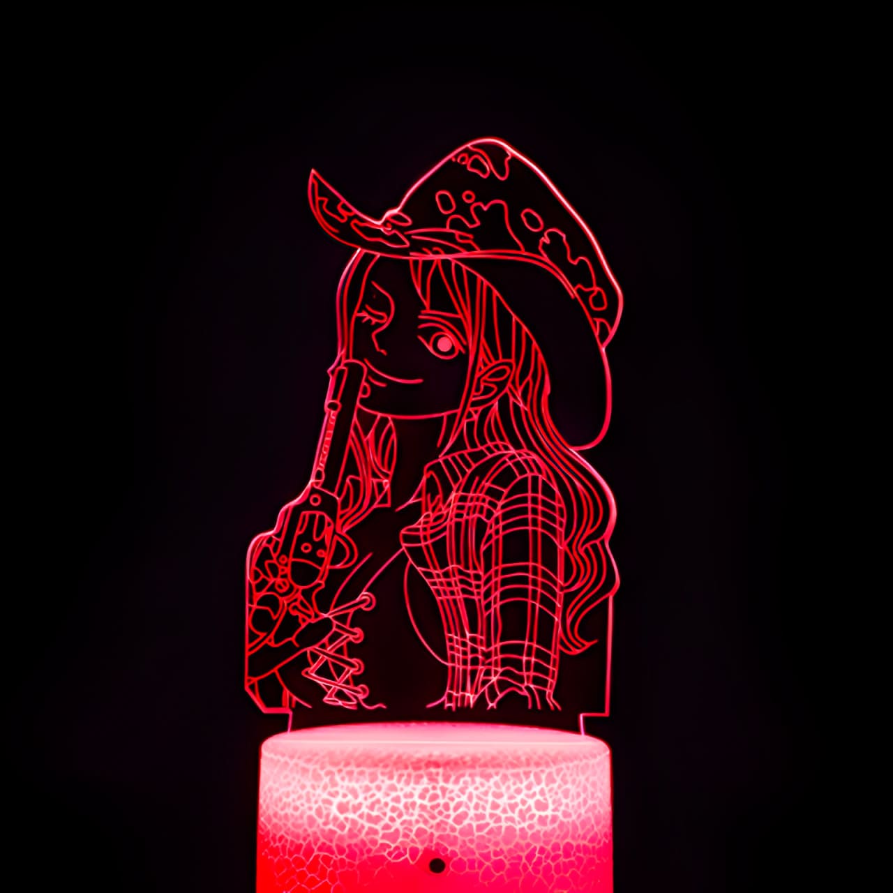 lampe 3d one piece robin pistol blue red