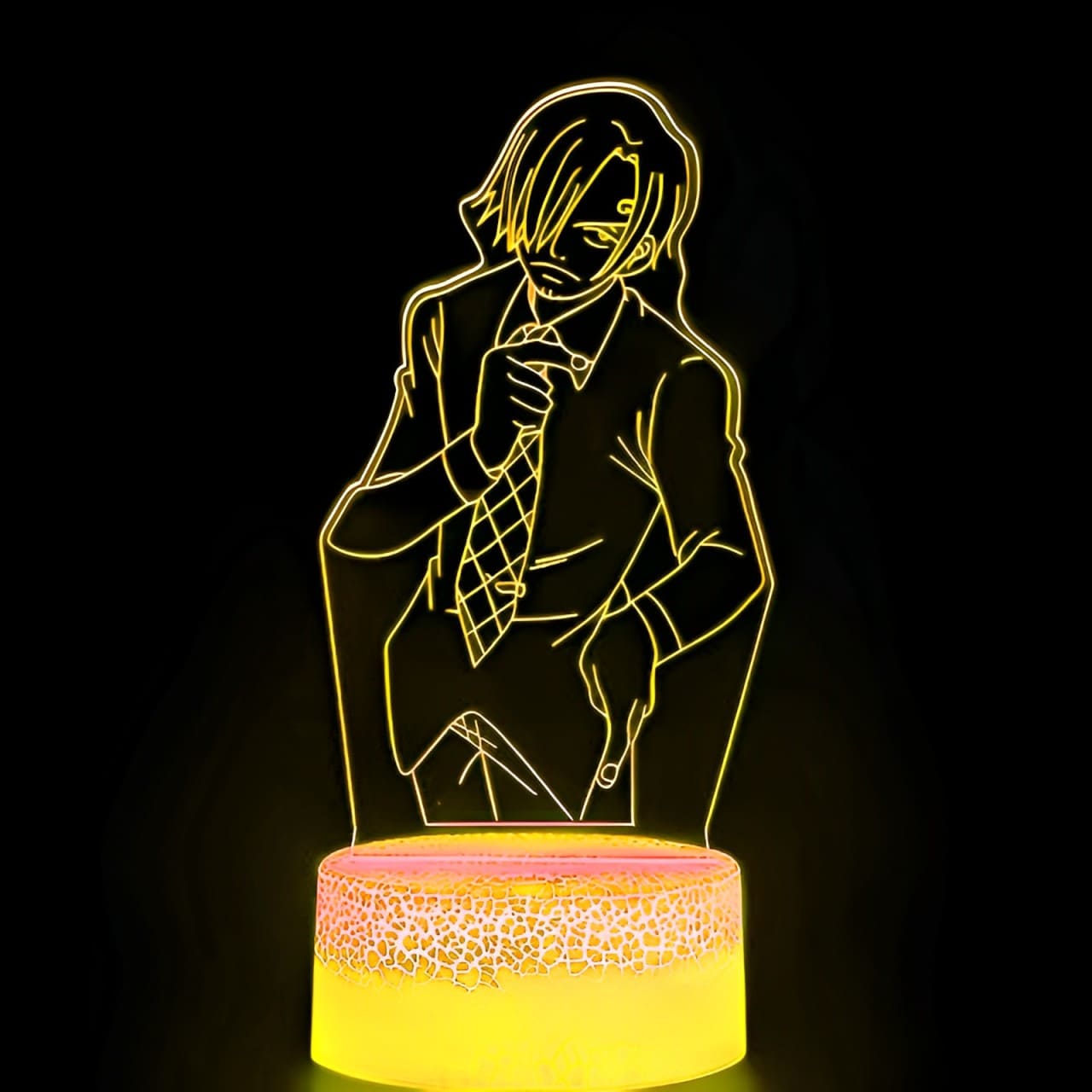 lampe 3d one piece sanji suit yellow
