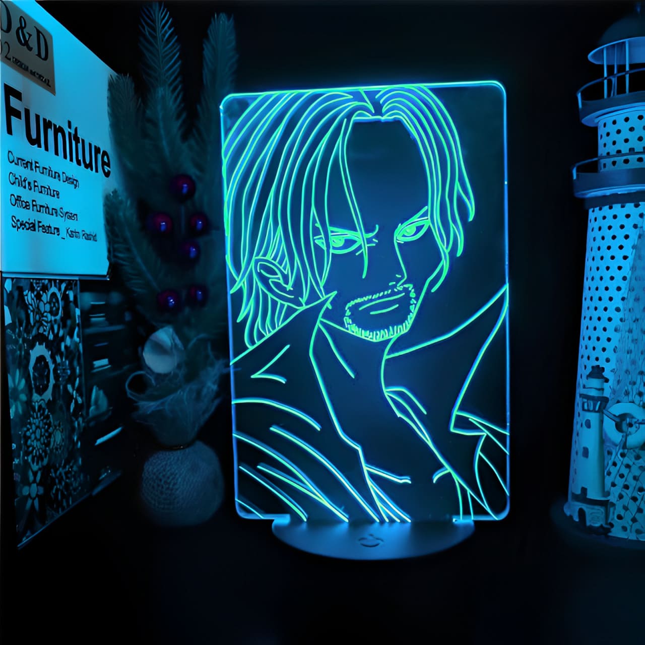 lampe 3d one piece shanks face blue 2