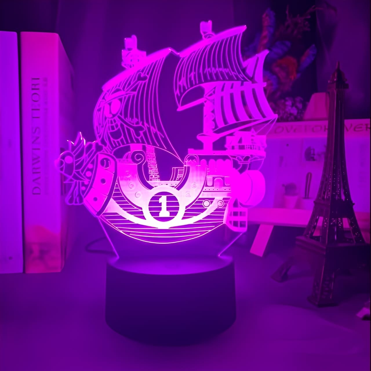 lampe 3d one piece thousand sunny violet