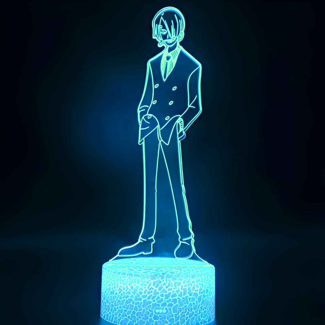lampe 3d one piece vinsmoke sanji blue