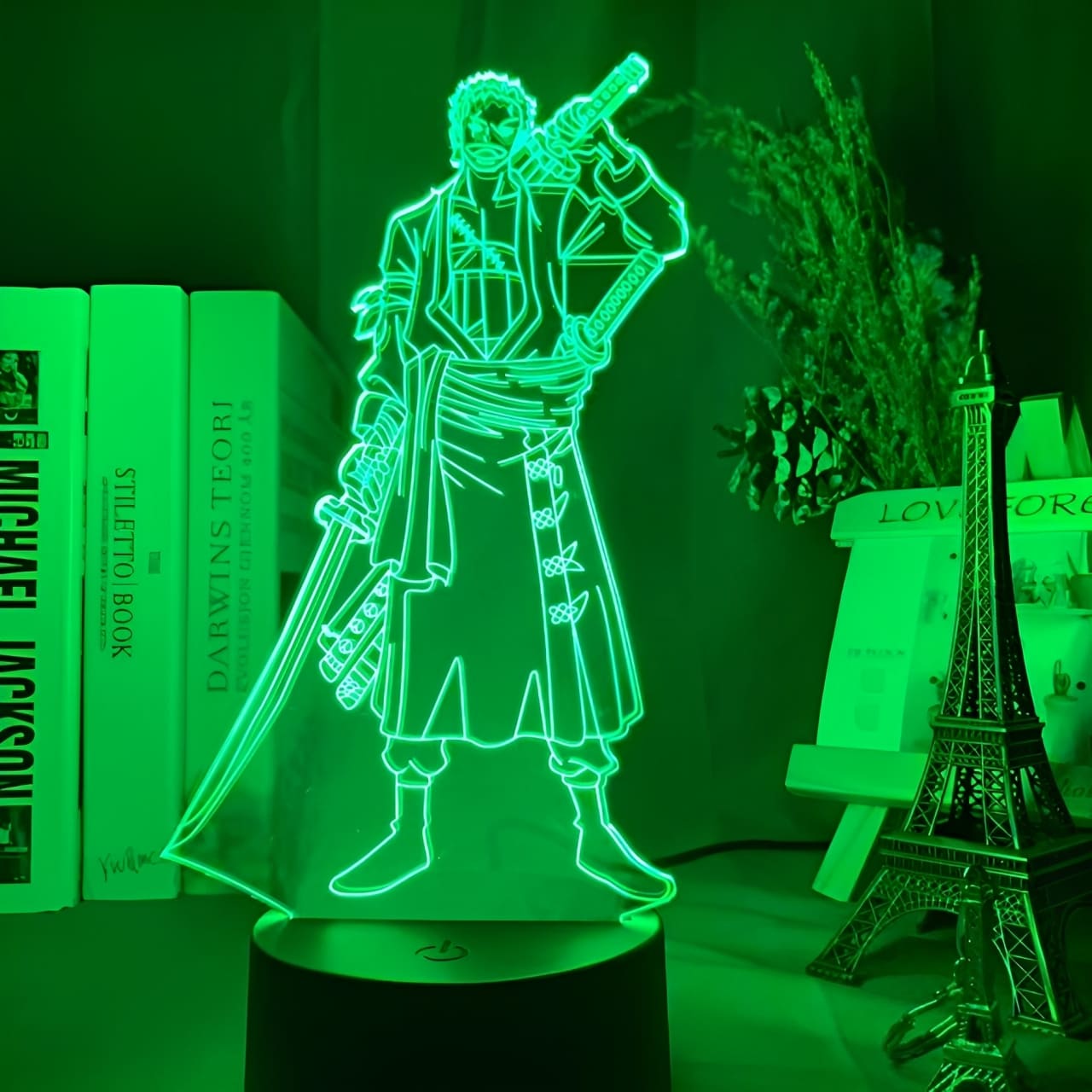 lampe 3d one piece roronoa zoro vert