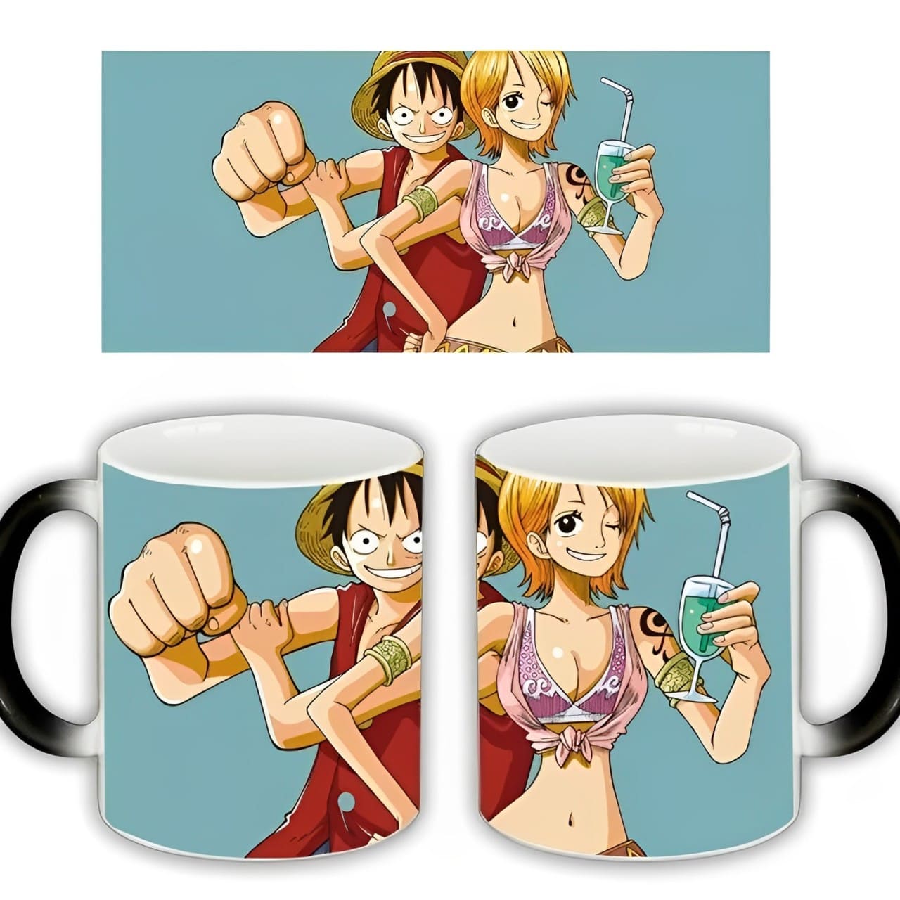 mug one piece monkey luffy nami